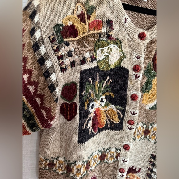 Annex size 22-24w (3x) Stunning vintage Cozy Autumn Harvest Cardigan - Picture 6 of 10